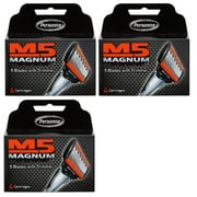 Personna M5 Magnum 5 Refill Razor Blade Cartridges, 4 ct. Pack of 3