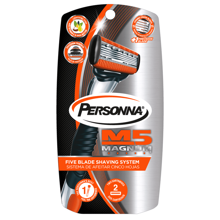 Personna M5 Magnum Razor, 1 Count, with Trimmer for Hard-to-Shave