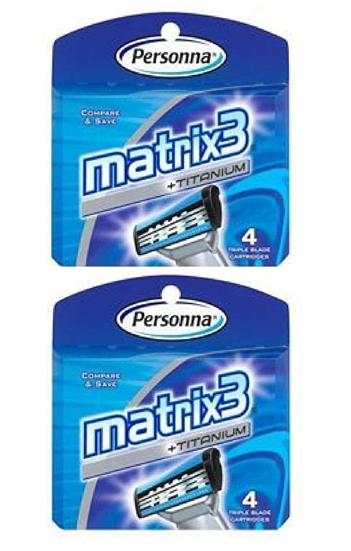 Personna Matrix3 Titanium Triple Blade Refill Cartridge Blades, 4 Ct ...