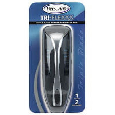 Personna Tri Flexxx Rubber Handle Shaving System With 2 Cartridges For Men - 1Ea