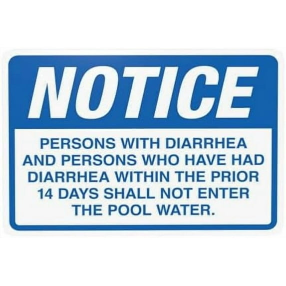Persons With Diarrhea And Persons Who Have Had Diarrhea Warning,Pool Rules Security Metal Signs for Home Busines Road Yard Garage Street Wall Caution Decor 12 x 8 Inch