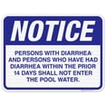thumbnail image 1 of Persons With Diarrhea And Persons Who Have Had Diarrhea Sign, Pool Sign,, 1 of 1