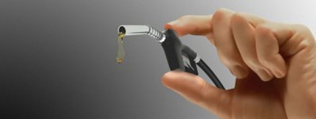 Persons hand holding gas pump Canvas Art - Panoramic Images (15 x 6)