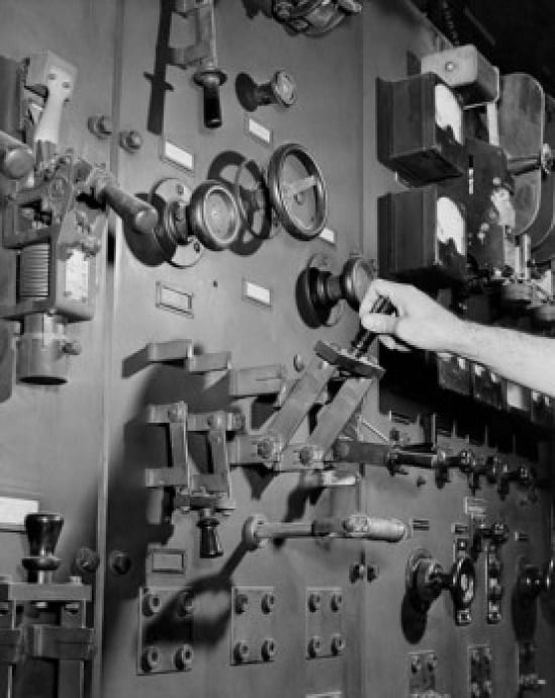 Persons hand operating a control panel Canvas Art - (24 x 36)