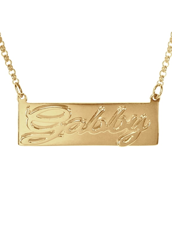 Personzlized Double 3-D Script Name Necklace in Sterling Silver or Gold Plated Sterling Silver