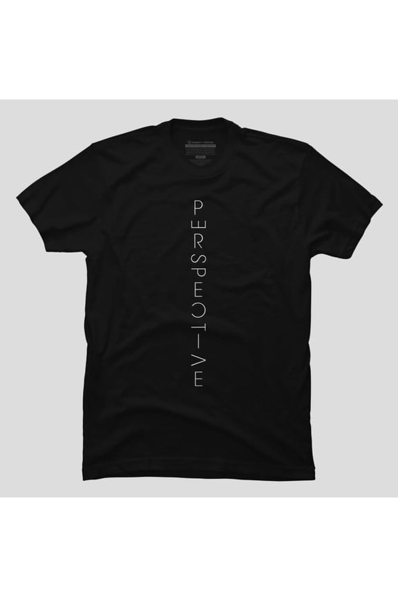 Perspective Abstract Typography Minimalist Modern Graphic H41523 T-Shirt, for Men and Women, Up to Size 5XL