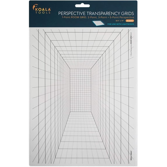 | Perspective Grid Transparency Sheets (Variety Pack of 4) - 8.5