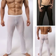 Gwiyeopda Perspective Men See-through Casual Long Pants Sheer Mesh
