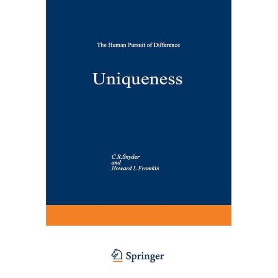 Perspectives in Social Psychology Uniqueness: The Human Pursuit of Difference, (Paperback)