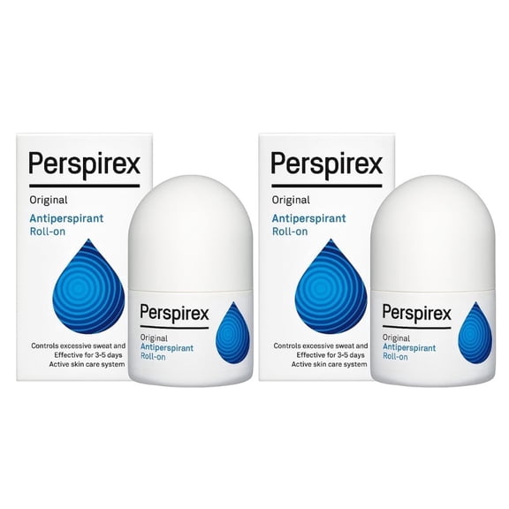 Perspirex Roll On Original 20ml (Pack of 2) Clinical Strength Antiperspirant for Long-Lasting Sweat Control
