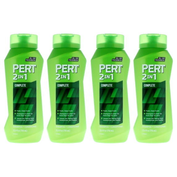 Pert 2 in 1 Complete Shampoo and Conditioner For Normal Hair - Pack of 4 , 25.4 oz Shampoo and Conditioner
