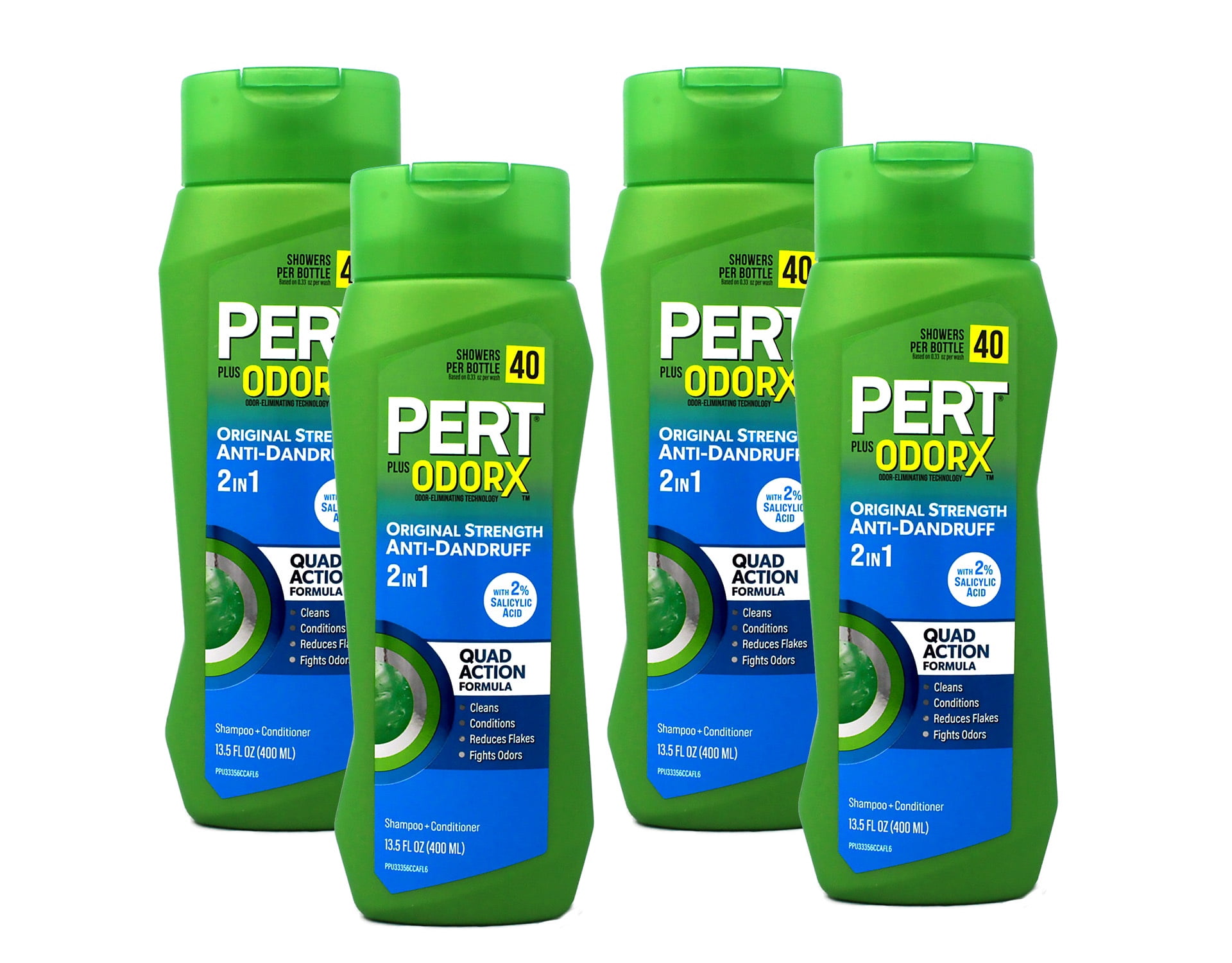 Pert Plus 2 in 1 Shampoo + Conditioner Dandruff Control 13.50 oz (Pack of 4)