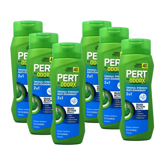 Pert Plus 2 in 1 Shampoo + Conditioner Dandruff Control 13.50 oz (Pack of 6)