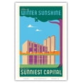 thumbnail image 1 of Perth Australia - Follow the Winter Sunshine - Australia's Sunniest Capital - Vintage Travel Poster c.1950 - Master Art Print (Unframed) 12in x 18in, 1 of 4