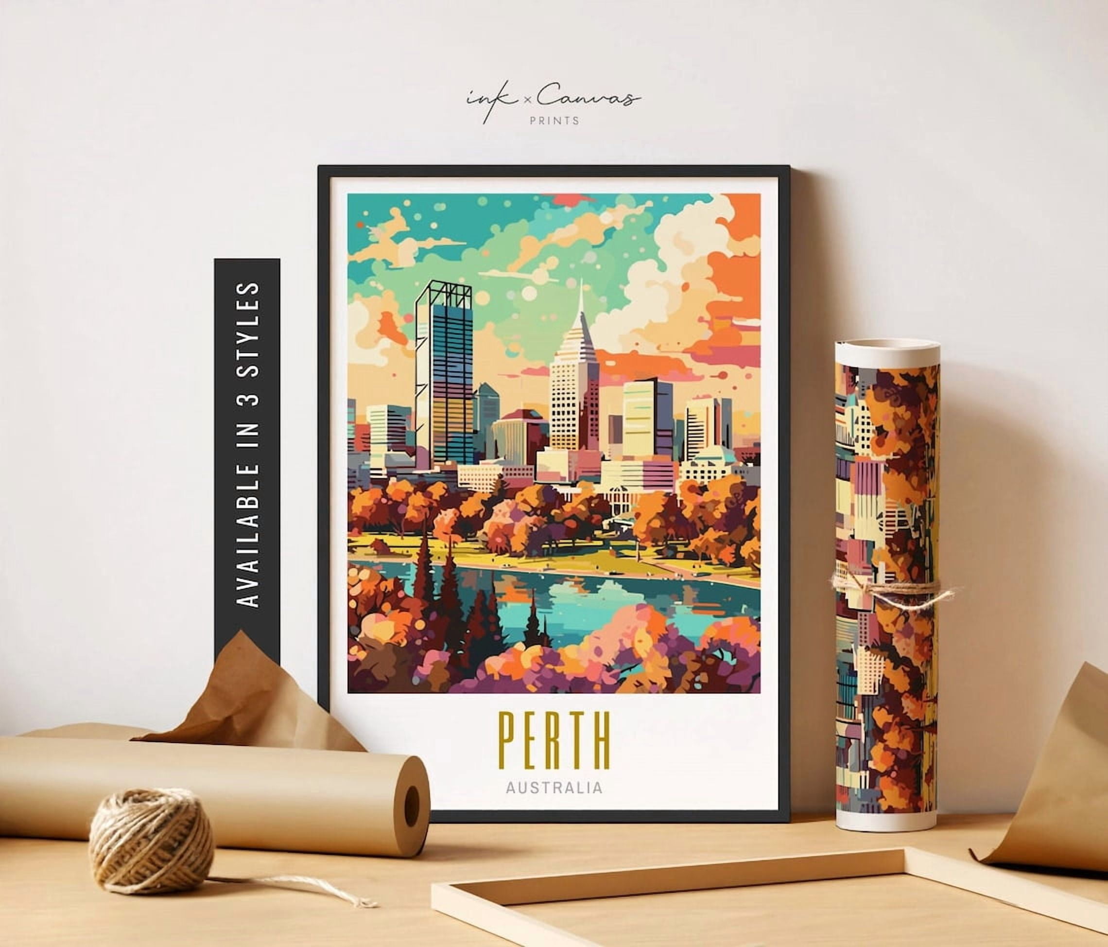 Perth Community Posters Perth Australia Wall Art Perth Travel Poster Perth Poster Australian ...