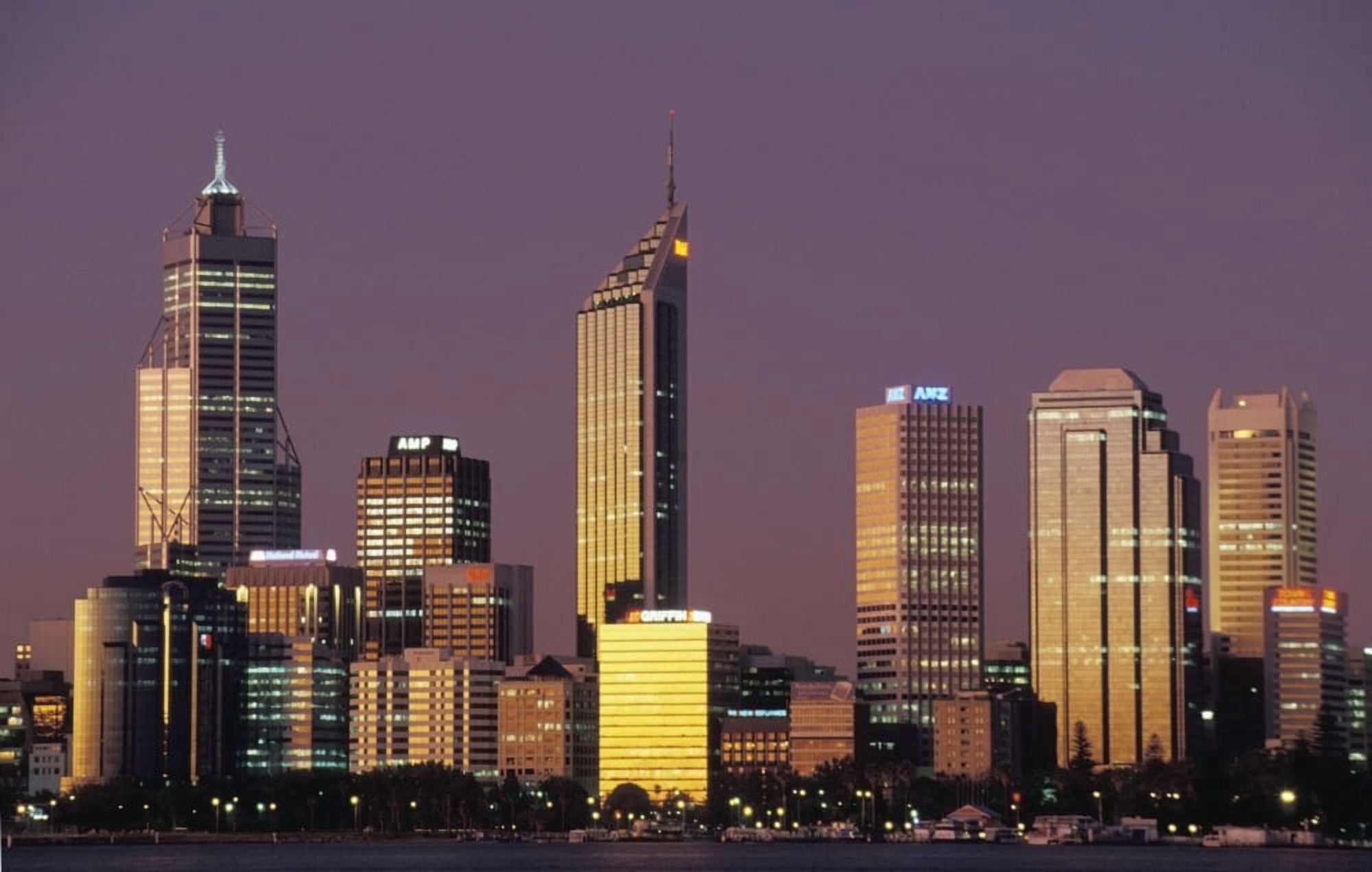 Perth Skyline At Dusk Canvas Art - Michael Coyne Design Pics (17 x 11)