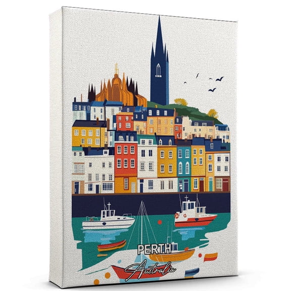 Perth Travel Canvas Wall Art – Australia Canvas – A Scenic Artwork That Evokes Calmness, Wanderlust, and Connection with the World
