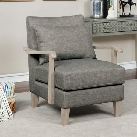 Perth Upholstered Faux Leather Accent Chair, Gray