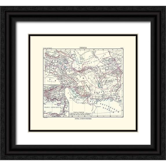 Perthes 13x12 Black Ornate Wood Framed with Double Matting Museum Art Print Titled - Middle East Persia - Perthes 1896