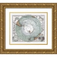 thumbnail image 1 of Perthes 13x12 Gold Ornate Wood Framed with Double Matting Museum Art Print Titled - South Pole - Perthes 1875, 1 of 4