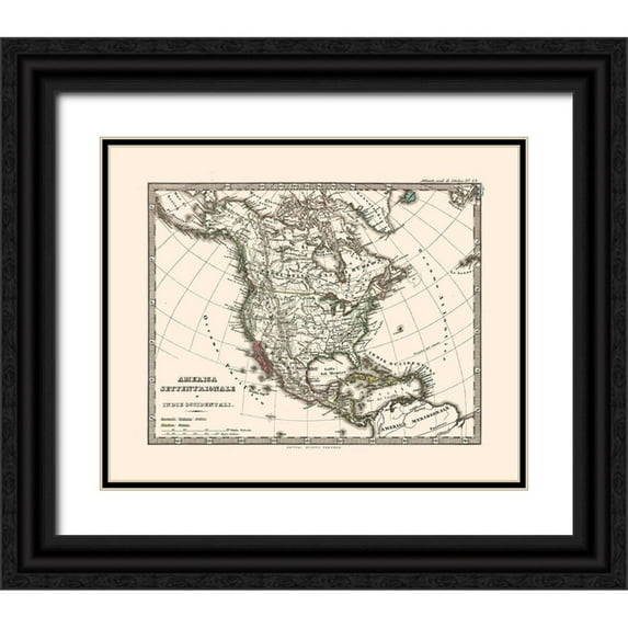 Perthes 14x12 Black Ornate Wood Framed with Double Matting Museum Art Print Titled - North America - Perthes 1870