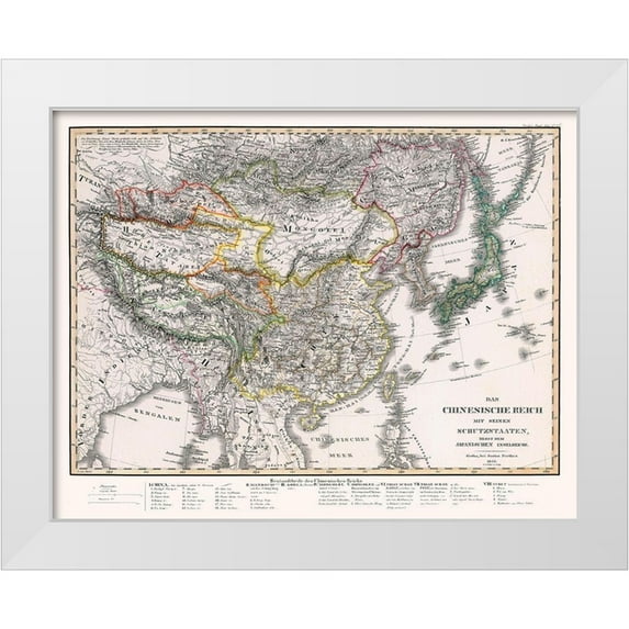 Perthes 14x12 White Modern Wood Framed Museum Art Print Titled - China Japan - Perthes 1833