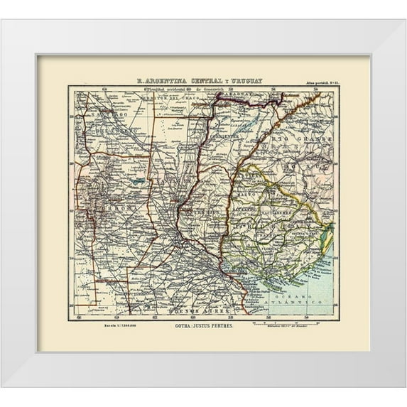 Perthes 16x15 White Modern Wood Framed Museum Art Print Titled - South America Argentina Uruguay - Perthes 1921
