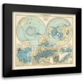 thumbnail image 1 of Perthes 17x15 Black Modern Framed Museum Art Print Titled - North Pole South Pole - Perthes 1884, 1 of 5