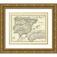 thumbnail image 1 of Perthes 24x20 Gold Ornate Wood Framed with Double Matting Museum Art Print Titled - Hispania Iberian Peninsula - Perthes 1865, 1 of 4