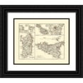 thumbnail image 1 of Perthes 31x26 Black Ornate Wood Framed with Double Matting Museum Art Print Titled - Italy Islands - Perthes 1870, 1 of 4