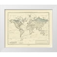 thumbnail image 1 of Perthes 32x26 White Modern Wood Framed Museum Art Print Titled - World Isothermal Curves - Perthes 1838, 1 of 4