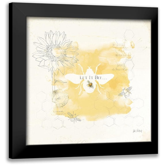 Pertiet, Katie 12x12 Black Modern Framed Museum Art Print Titled - Bee and Bee VII Honeycomb
