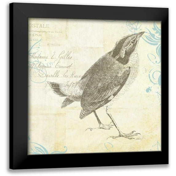 Pertiet, Katie 12x12 Black Modern Framed Museum Art Print Titled - Engraved Birds I