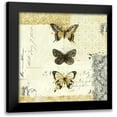 thumbnail image 1 of Pertiet, Katie 12x12 Black Modern Framed Museum Art Print Titled - Golden Bees n Butterflies No 2, 1 of 5