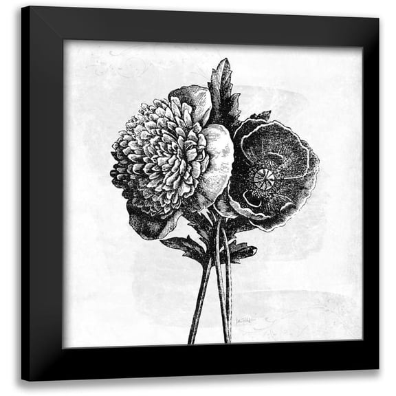 Pertiet, Katie 12x12 Black Modern Framed Museum Art Print Titled - Spa Botanical III BW