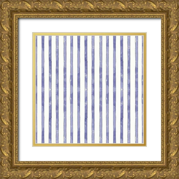 Pertiet, Katie 12x12 Gold Ornate Wood Framed with Double Matting Museum Art Print Titled - Botanical Blue Step 06