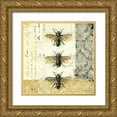 thumbnail image 1 of Pertiet, Katie 12x12 Gold Ornate Wood Framed with Double Matting Museum Art Print Titled - Golden Bees n Butterflies No 1, 1 of 4