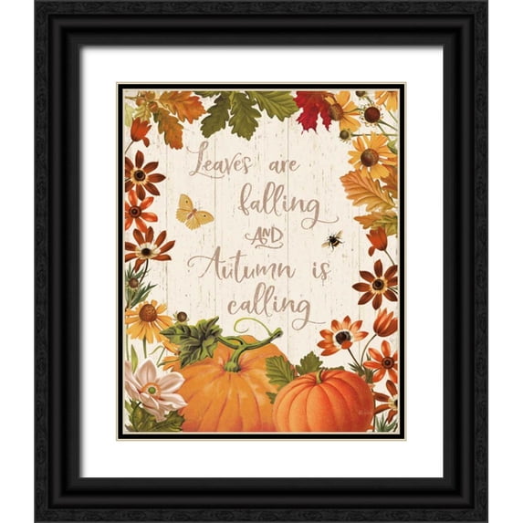 Pertiet, Katie 12x14 Black Ornate Wood Framed with Double Matting Museum Art Print Titled - Fall Garden III v2