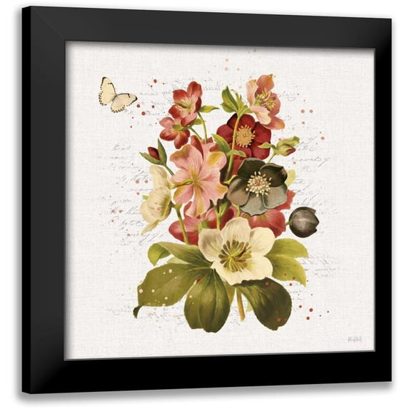 Pertiet, Katie 15x15 Black Modern Framed Museum Art Print Titled - Vintage Petals VI