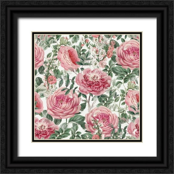 Pertiet, Katie 15x15 Black Ornate Wood Framed with Double Matting Museum Art Print Titled - French Romance Pattern XV