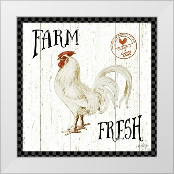 Pertiet, Katie 15x15 White Modern Wood Framed Museum Art Print Titled - Free Range Fresh III Checker Border