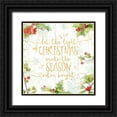 thumbnail image 1 of Pertiet, Katie 20x20 Black Ornate Wood Framed with Double Matting Museum Art Print Titled - Christmas Sentiments II Gold on Wood, 1 of 4