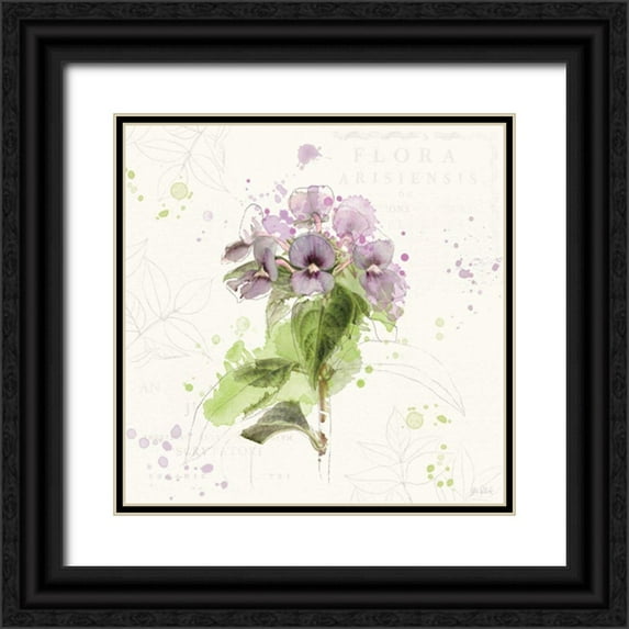 Pertiet, Katie 20x20 Black Ornate Wood Framed with Double Matting Museum Art Print Titled - Floral Splash III