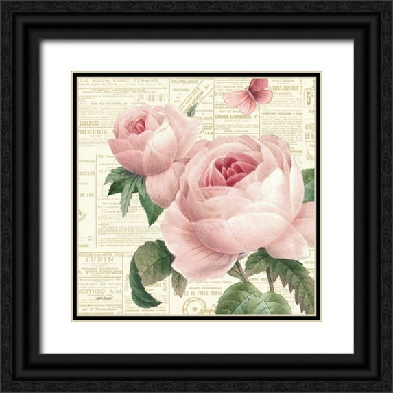 Pertiet, Katie 20x20 Black Ornate Wood Framed with Double Matting Museum Art Print Titled - Roses in Paris VI