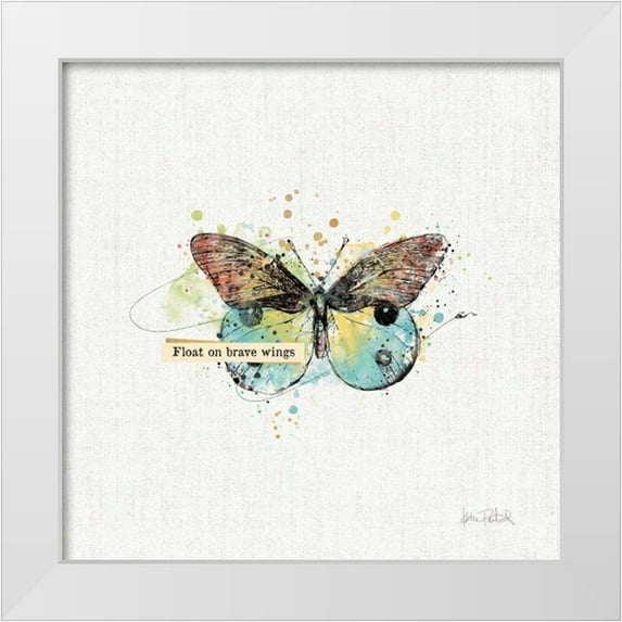 Pertiet, Katie 20x20 White Modern Wood Framed Museum Art Print Titled - Thoughtful Butterflies III