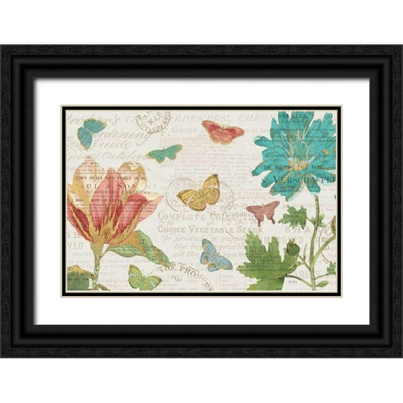 Pertiet, Katie 24x17 Black Ornate Wood Framed with Double Matting Museum Art Print Titled - Bookshelf Botanical I