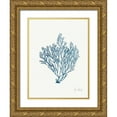 thumbnail image 1 of Pertiet, Katie 25x32 Gold Ornate Wood Framed with Double Matting Museum Art Print Titled - Sea Garden II Royal Blue, 1 of 4