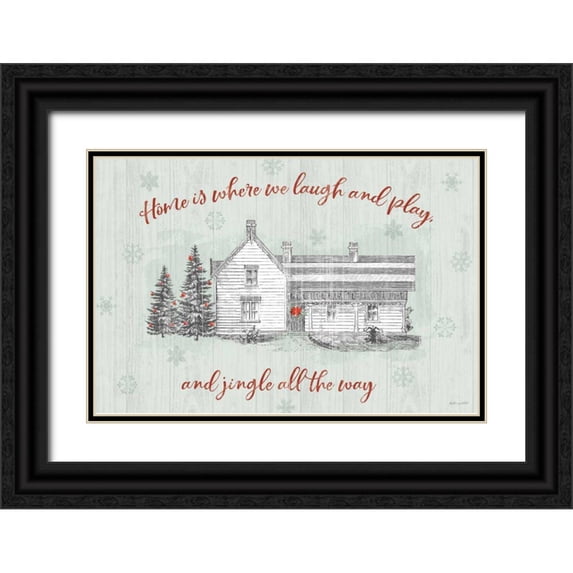 Pertiet, Katie 32x23 Black Ornate Wood Framed with Double Matting Museum Art Print Titled - Farmhouse Christmas I