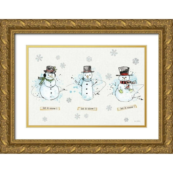 Pertiet, Katie 32x23 Gold Ornate Wood Framed with Double Matting Museum Art Print Titled - Thoughtfully Frozen I