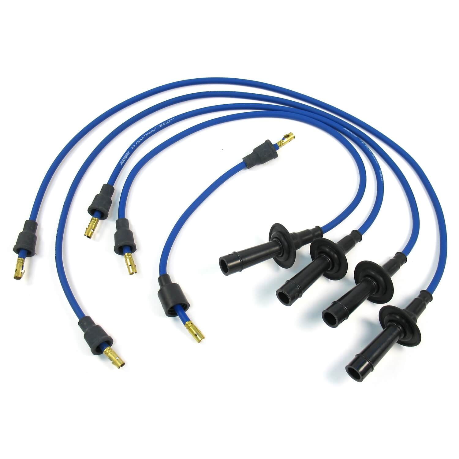 Pertronix 704301 FlameThrower Spark Plug Wires 4 cyl Custom Fit Blue